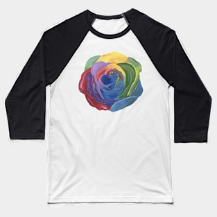 Rainbow Rose Baseball T-Shirt